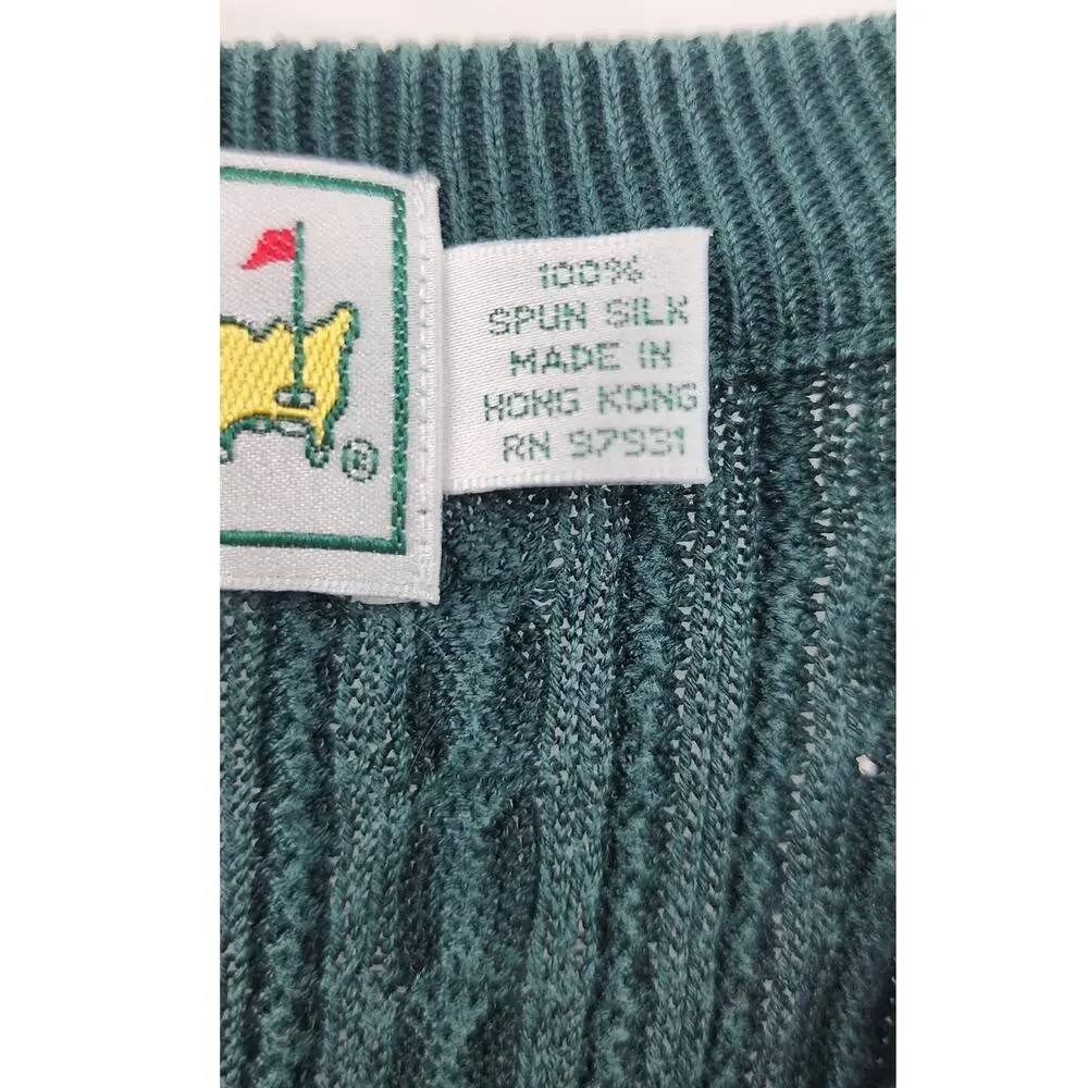 Men's Agusta National Golf‎ Shop Masters 100% Spun Silk Sweater Vest XL Green